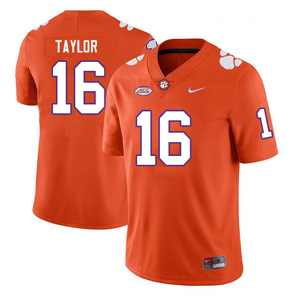 Men #16 Will Taylor Clemson Tigers College Football Jerseys Sale-Orange - Click Image to Close
